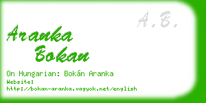 aranka bokan business card